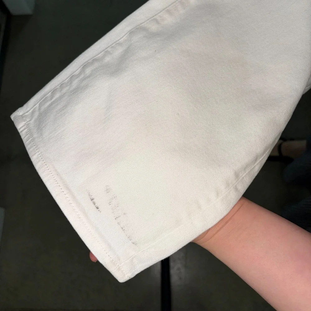 Lucchese Jolene Jeans Womens 26 White Good High Rise Ankle Wide Leg Italian - Picture 4 of 6